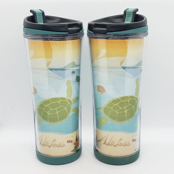 Aloha Hawaii Set Of Two Starbucks Travel Tumblers 12oz - Picture 2 of 6